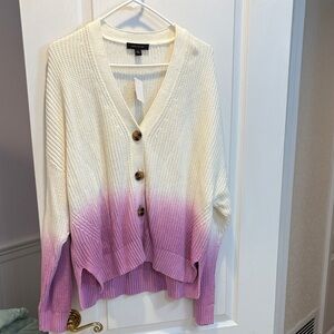 NWT Ann Taylor Women's Cardigan in Cream and Purple Ombre